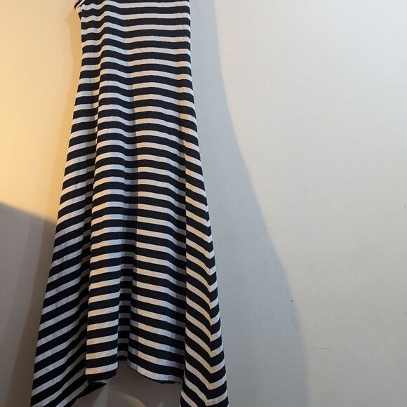 J. CREW Nwot High Low cotton Striped Maxi Dress | Navy & White Size S - Picture 4 of 6